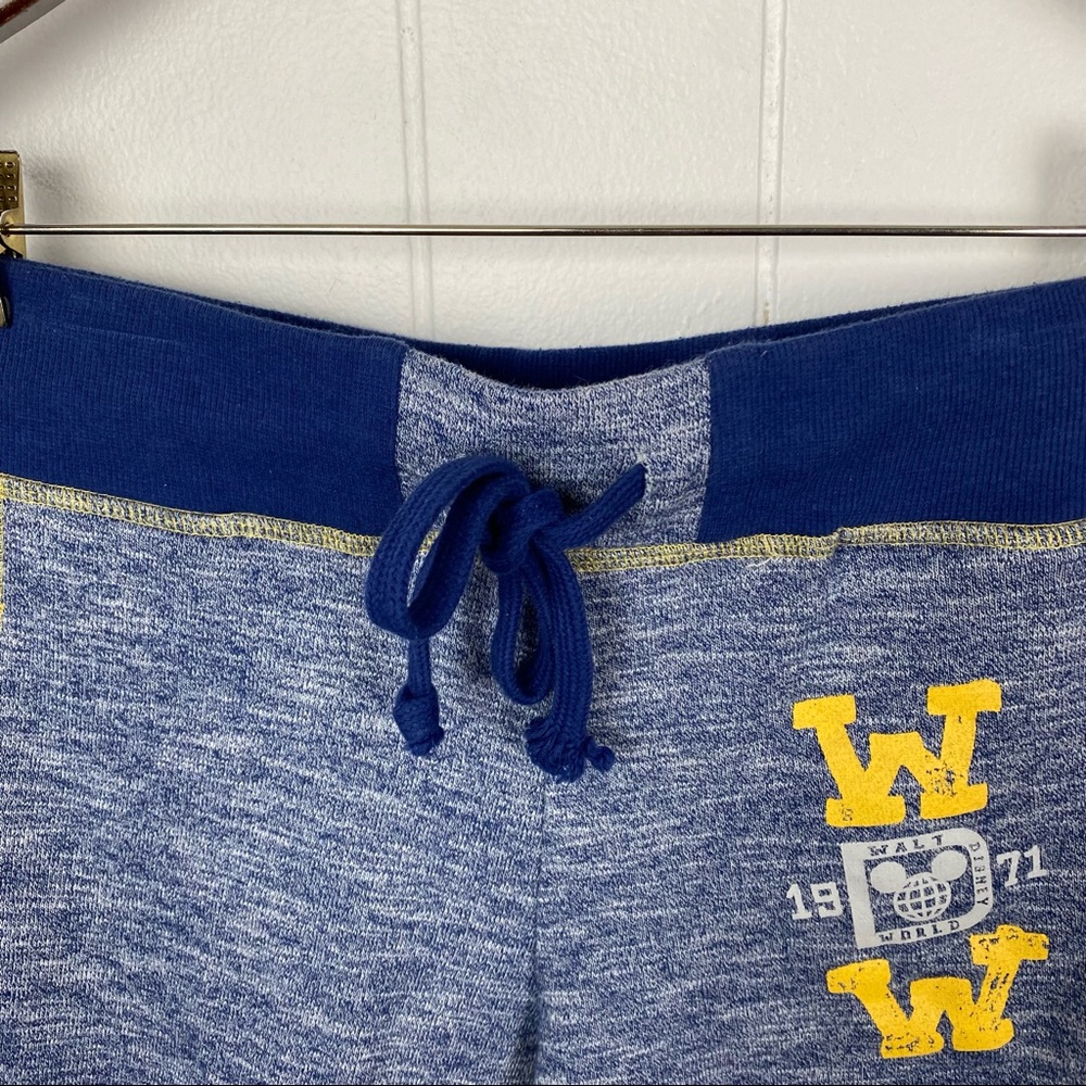 Disney Parks Walt Disney World Knit Sweat Shorts XS Blue Yellow - Picture 3 of 6